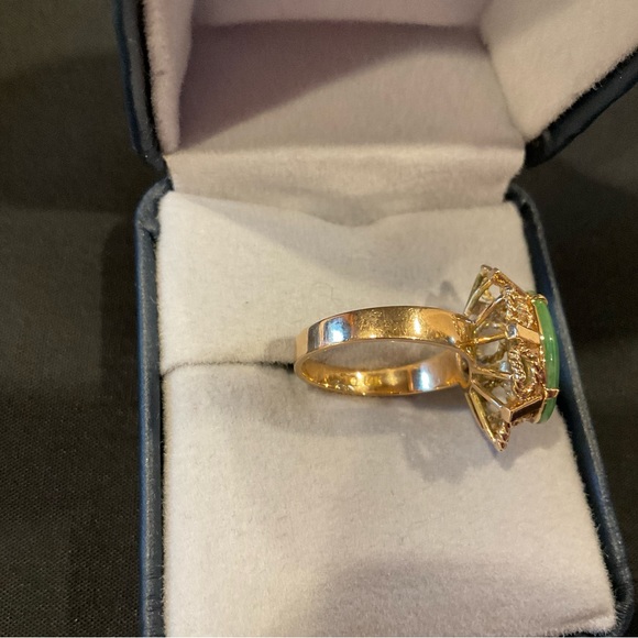 Ring, Nephrite Jade and 14k gold - Picture 9 of 14